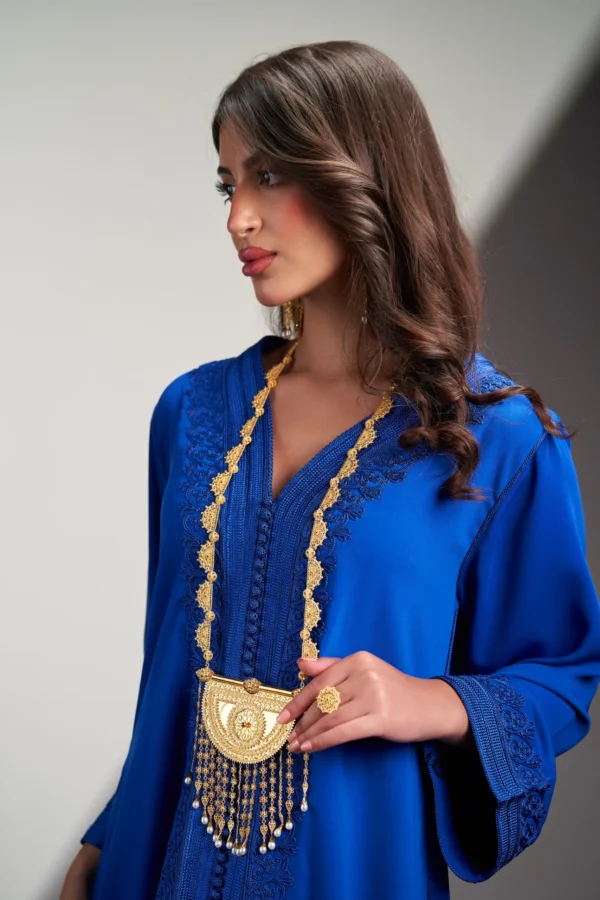 عقد شناف مع اقراط وخاتم ذهب عيار 21 فاخر - Image 4